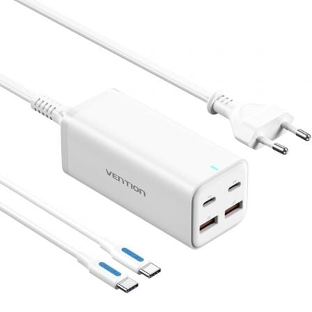 --Cargador de Pared Vention FBSWG-EU/ 2xUSB Tipo-C + Cable USB Tipo-C/ 2xUSB/ 100W-