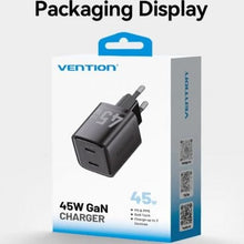 -4-Cargador de Pared GaN Vention FEFB0-EU/ 2xUSB Tipo-C/ 45W-4