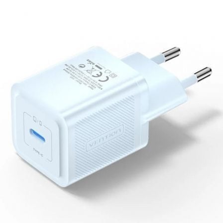 --Cargador de Pared GaN Vention FEPL0-EU/ 1xUSB Tipo-C/ 20W-