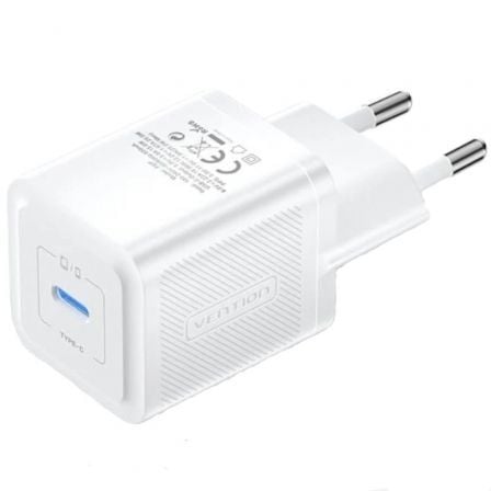 --Cargador de Pared GaN Vention FEPW0-EU/ 1xUSB Tipo-C/ 20W-
