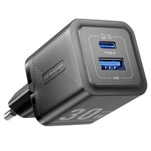 --Cargador de Pared GaN Vention FEQB0-EU/ 1xUSB Tipo-C/ 1xUSB/ 30W-