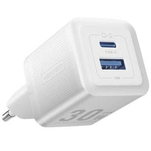 --Cargador de Pared GaN Vention FEQW0-EU/ 1xUSB Tipo-C/ 1xUSB/ 30W-