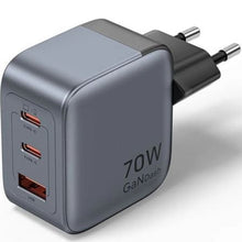 --Cargador de Pared GaN Vention FEXH0-EU/ 2xUSB Tipo-C/ 1xUSB/ 70W-