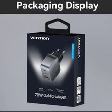 -4-Cargador de Pared GaN Vention FEXH0-EU/ 2xUSB Tipo-C/ 1xUSB/ 70W-4