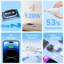 -2-Cargador de Pared GaN Vention TZ-FEPW0-EU-02/ 1xUSB Tipo-C + Cable Lightning/ 20W-2