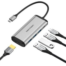 --Docking USB Tipo-C Vention CNBHB/ 1xHDMI 4K/ 3xUSB/ 1xUSB Tipo-C PD/ Gris-