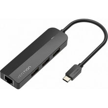 --Docking USB Tipo-C Vention TGOBB/ 3xUSB/ 1xRJ45/ 1x Micro B PD/ Negro-