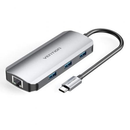--Docking USB Tipo-C Vention TOHHB/ 1xHDMI 4K/ 3xUSB/ 1xRJ45/ 1xUSB Tipo-C PD-