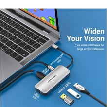 -1-Docking USB Tipo-C Vention TOIHB/ 1xHDMI 4K/ 1xVGA/ 3xUSB/ 1xUSB Tipo-C PD/ Gris-1