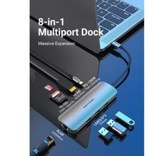 -1-Docking USB Tipo-C Vention TOKHB/ 1xHDMI 4K/ 3xUSB/ 1xUSB Tipo-C PD/ 1xRJ45/ 1xLector Tarjetas SD y MicroSD/ Gris-1