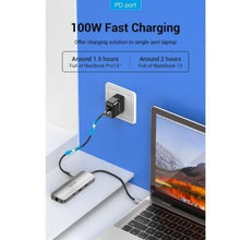 -2-Docking USB Tipo-C Vention TOMHB/ 1xHDMI 4K/ 2xUSB/ 1xUSB Tipo-C/ 1xUSB Tipo-C PD/ 1xRJ45/ 1xLector Tarjetas SD y MicroSD/ Jack 3.5/ Gris-2