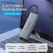 -1-Docking USB Tipo-C Vention TOOHB/ 1xHDMI 4K/ 3xUSB/ 1xLector Tarjetas/ Gris-1