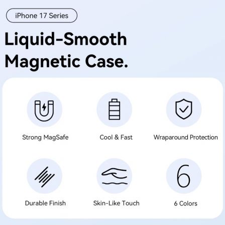 -1-Funda Silicona con Magsafe Vention KVCGCB-30/ Compatible con iPhone 17 Pro/ Aguamarina-1