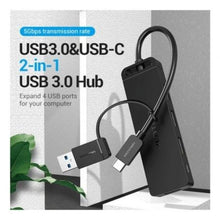 -1-Hub USB 3.0 y Tipo-C Vention CHTBB/ 4xUSB/ USB Tipo-C PD-1
