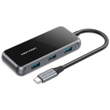 --Hub USB Tipo-C Vention TFDHB/ 4xUSB/ 1xUSB Tipo-C PD/ Gris-