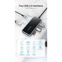 -4-Hub USB Tipo-C Vention TFDHB/ 4xUSB/ 1xUSB Tipo-C PD/ Gris-4