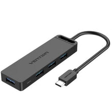 -1-Hub USB Tipo-C Vention TGKBD/ 4xUSB/ 1xMicroUSB PD/ 50cm-1