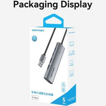 -4-Hub USB 3.0 Vention TGXHB/ 1xUSB Tipo-C/ 3xUSB/ 1xUSB Tipo-C PD/ Gris-4