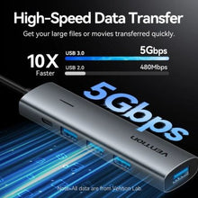 -1-Hub USB Tipo-C 3.0 Vention TGZHB/ 3xUSB/ 1xUSB Tipo-C PD/ Gris-1