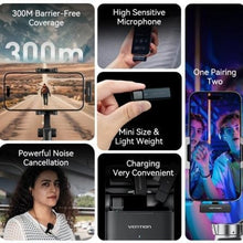 -3-Micrófono Inalámbrico con Clip Vention NCAB0/ USB Tipo-C/ Incluye Receptor/ 2 unidades-3