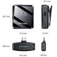 -1-Micrófono Inalámbrico con Clip Vention NCBB0/ USB Tipo-C/ Incluye Receptor/ 2 unidades-1