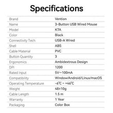 -3-Ratón Vention KTABG/ Hasta 1200 DPI-3