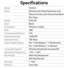 -4-Teclado y Ratón Inalámbricos Vention Combo KTDB0-ES-4