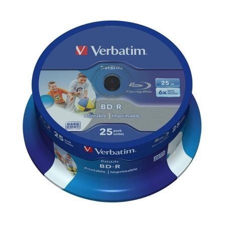 --Blue-Ray BD-R Verbatim 43811 Imprimible 6X/ Tarrina-25uds-