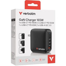 -3-Cargador de Pared Universal GaN para Viaje Verbatim Mini GaN Wall Charger/ 3xUSB Tipo-C/ 1xUSB/ 165W-3