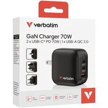 -3-Cargador de Pared Universal GaN para Viaje Verbatim Mini GaN Wall Charger/ 2xUSB Tipo-C/ 1xUSB/ 70W-3