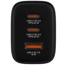 -1-Cargador de Pared GaN Verbatim Essentials/ 2xUSB Tipo-C/ 1xUSB/ 65W-1