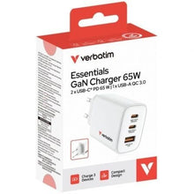 -4-Cargador de Pared GaN Verbatim Essentials/ 2xUSB Tipo-C/ 1xUSB/ 65W-4