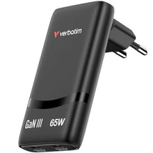 --Cargador de Pared GaN Verbatim Fold 'n' Go/ 2xUSB Tipo-C/ 65W-