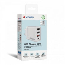 -2-Cargador de Pared GaN Verbatim CHR-30EU2/ 1xUSB Tipo-C/ 3xUSB/ 30W-2