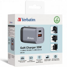 -2-Cargador de Pared Universal GaN para Viaje Verbatim GNC-35/ 1xUSB Tipo-C/ 1xUSB/ 35W-2