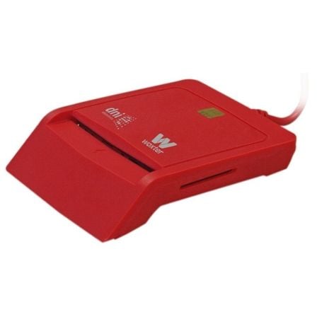 --Lector de DNI y Tarjetas Woxter Combo PE26-148/ USB 2.0/ Rojo-