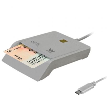 --Lector de DNI y Tarjetas Woxter PE26-198/ USB Tipo-C/ Blanco-