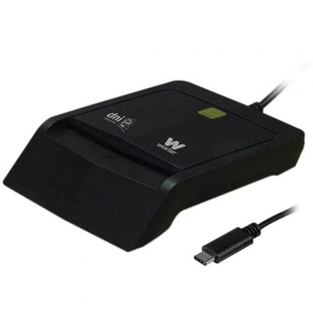 --Lector de DNI y Tarjetas Woxter PE26-200/ USB Tipo-C/ Negro-