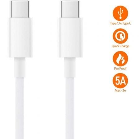 --Cable USB 2.0 Tipo C Xiaomi SJV4108GL/ USB Tipo-C Macho - USB Tipo-C Macho/ 1.5m/ Blanco-