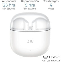 -1-Auriculares Bluetooth ZTE Buds 2 con estuche de carga/ Autonomía 5h/ Blancos-1